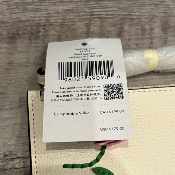 Kate Spade Cream Wallet with Pink Floral Design~ NWT GORGEOUS